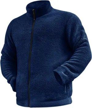 Men's Polar Fleece Jacket Full Zip Warm Soft Outdoor Winter Coats Pockets Stand Collar Outdoor Casual Warm Jackets