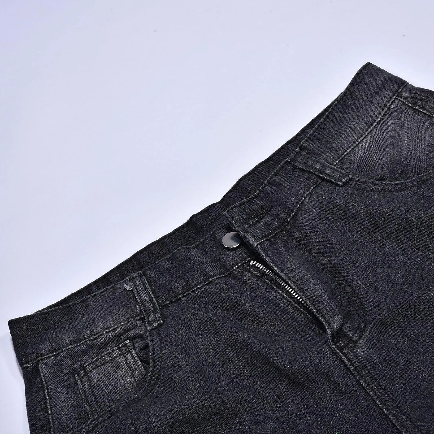 Men's Regular Fit Baggy Hip Hop Star Pants Denim Loose Goth Fashion Streetwear Jeans for Man Mend Jeans Straight Fit