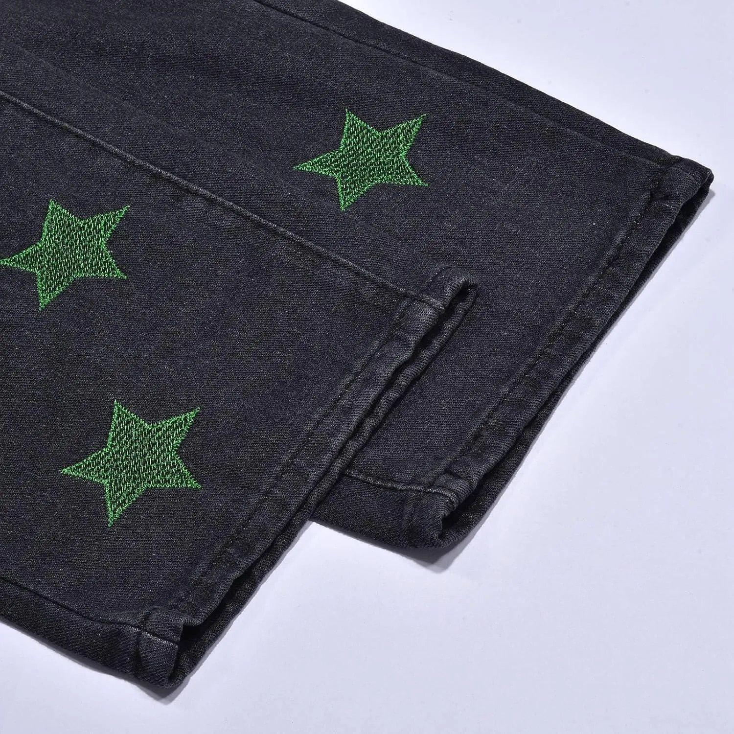 Men's Regular Fit Baggy Hip Hop Star Pants Denim Loose Goth Fashion Streetwear Jeans for Man Mend Jeans Straight Fit
