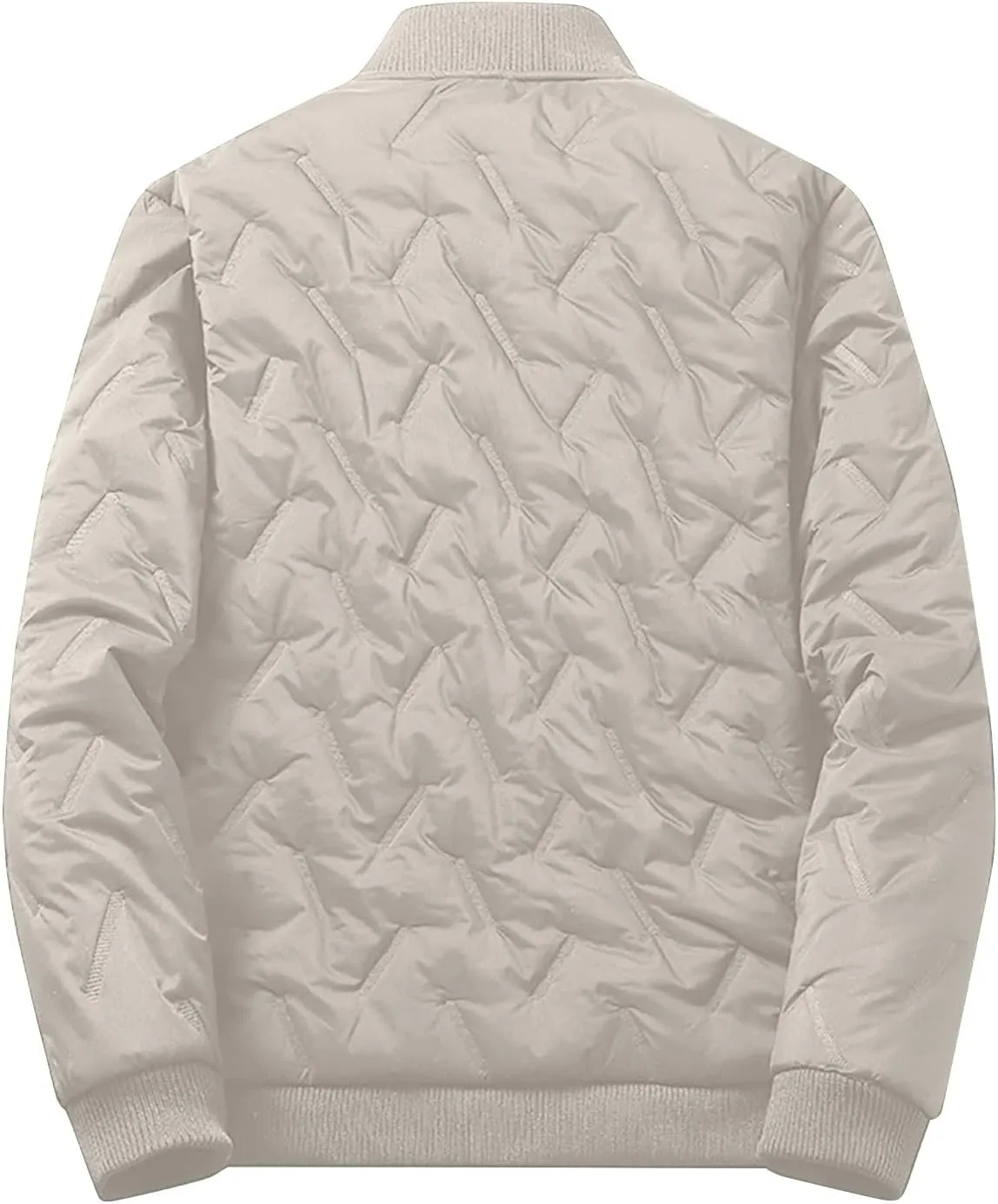Men's Sherpa Lined Bomber Jacket Casual Stand Collar Diamond Jackets Zip Up Long Sleeve Baseball Outwears