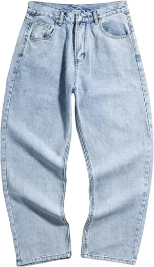 Men's Simple Loose Straight Casual Jeans Regular Straight Fit Jean Pants Mid Rise Relaxed Straight Leg Jeans