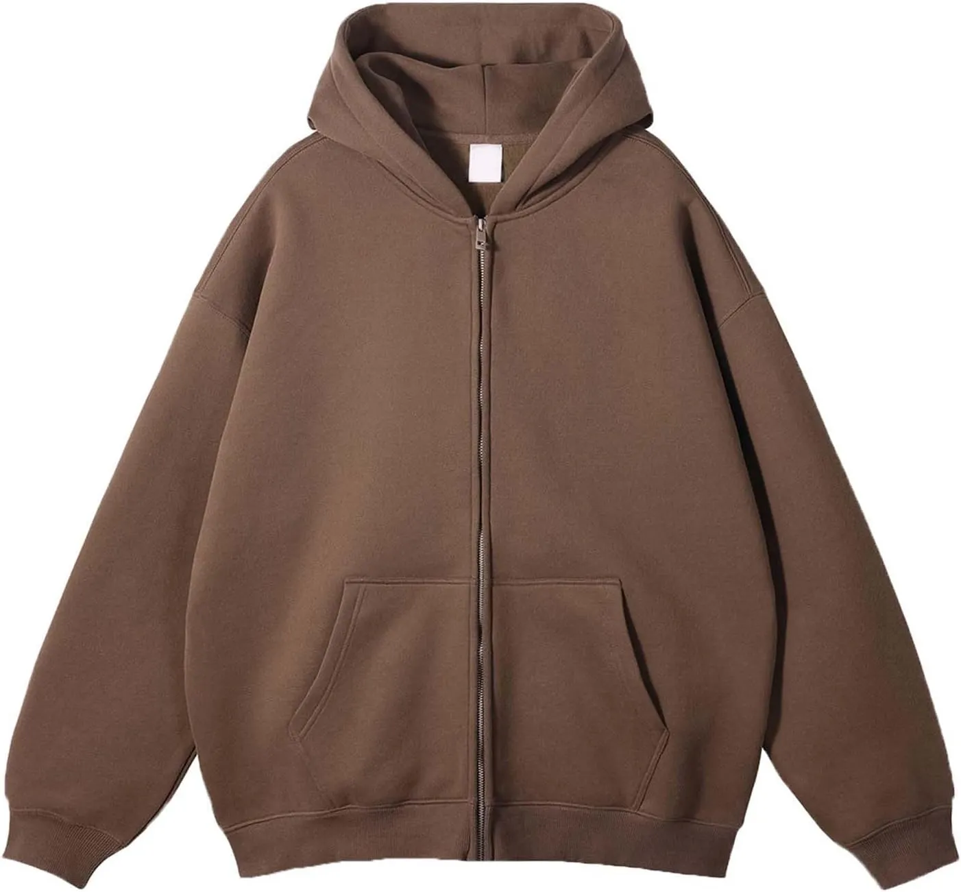 Men's Solid Color Full Zipper Cardigan Loose Fashion Hoodie Sweatshirt Pullover Sweatshirts 2024 Autumn/Winter