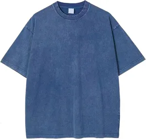 Men's Women's Oversized Vintage T-Shirt Unisex Basic Acid Washed Cotton T-Shirt Casual Hip Hop Top
