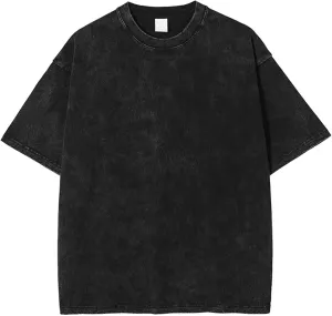 Men's Women's Oversized Vintage T-Shirt Unisex Basic Acid Washed Cotton T-Shirt Casual Hip Hop Top