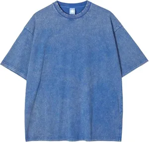 Men's Women's Oversized Vintage T-Shirt Unisex Basic Acid Washed Cotton T-Shirt Casual Hip Hop Top