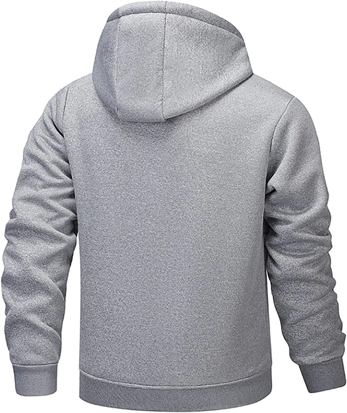 Men's Zip Up Fleece Hoodies Sherpa Lined Heavyweight Sweatshirt Winter Thermal Jacket Casual Windproof Warm Hoodie
