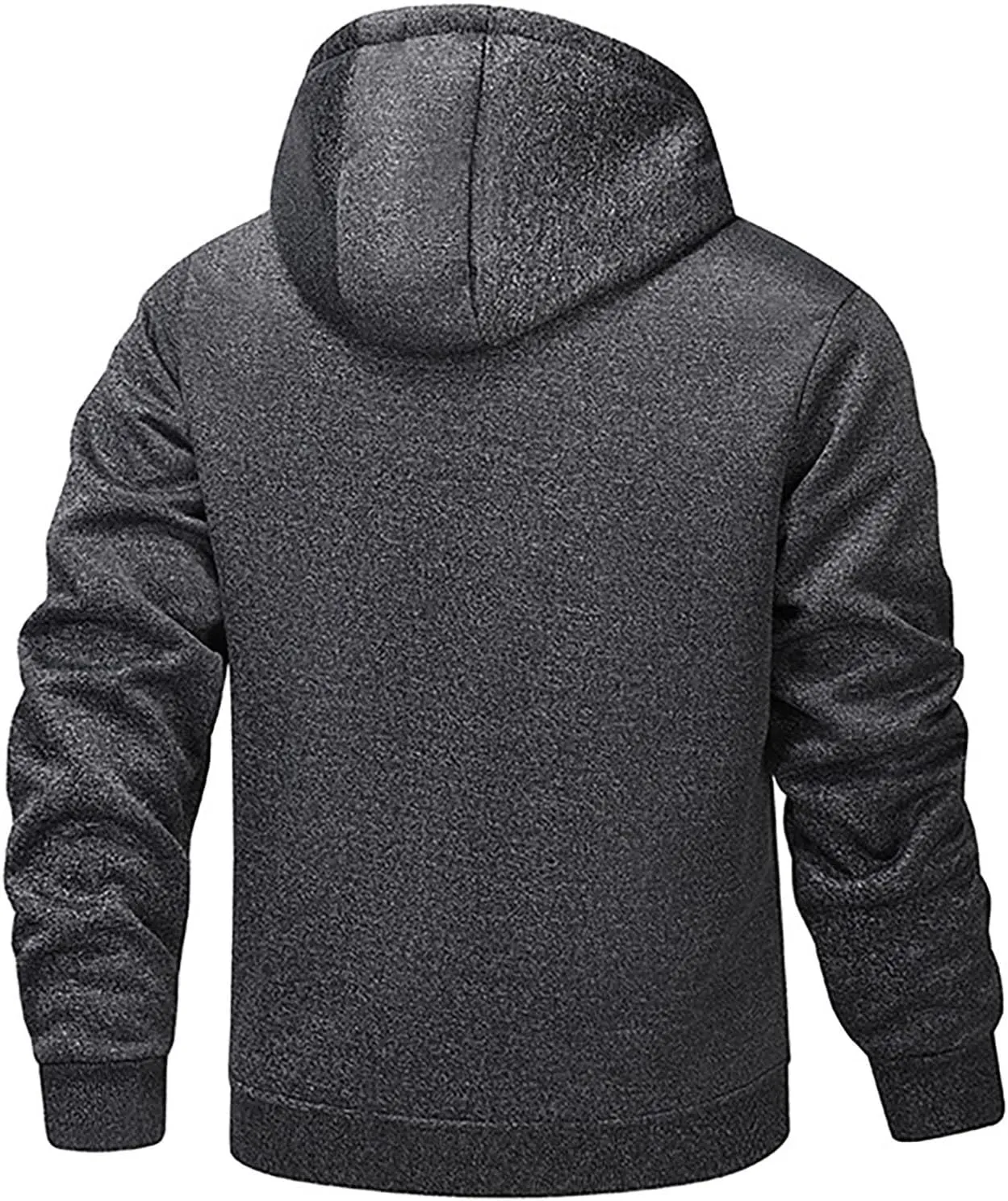 Men's Zip Up Fleece Hoodies Sherpa Lined Heavyweight Sweatshirt Winter Thermal Jacket Casual Windproof Warm Hoodie