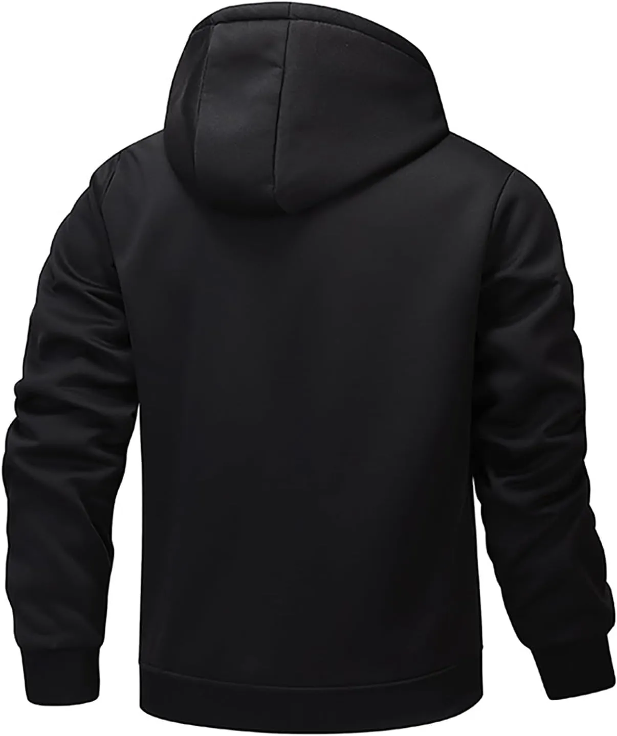 Men's Zip Up Fleece Hoodies Sherpa Lined Heavyweight Sweatshirt Winter Thermal Jacket Casual Windproof Warm Hoodie