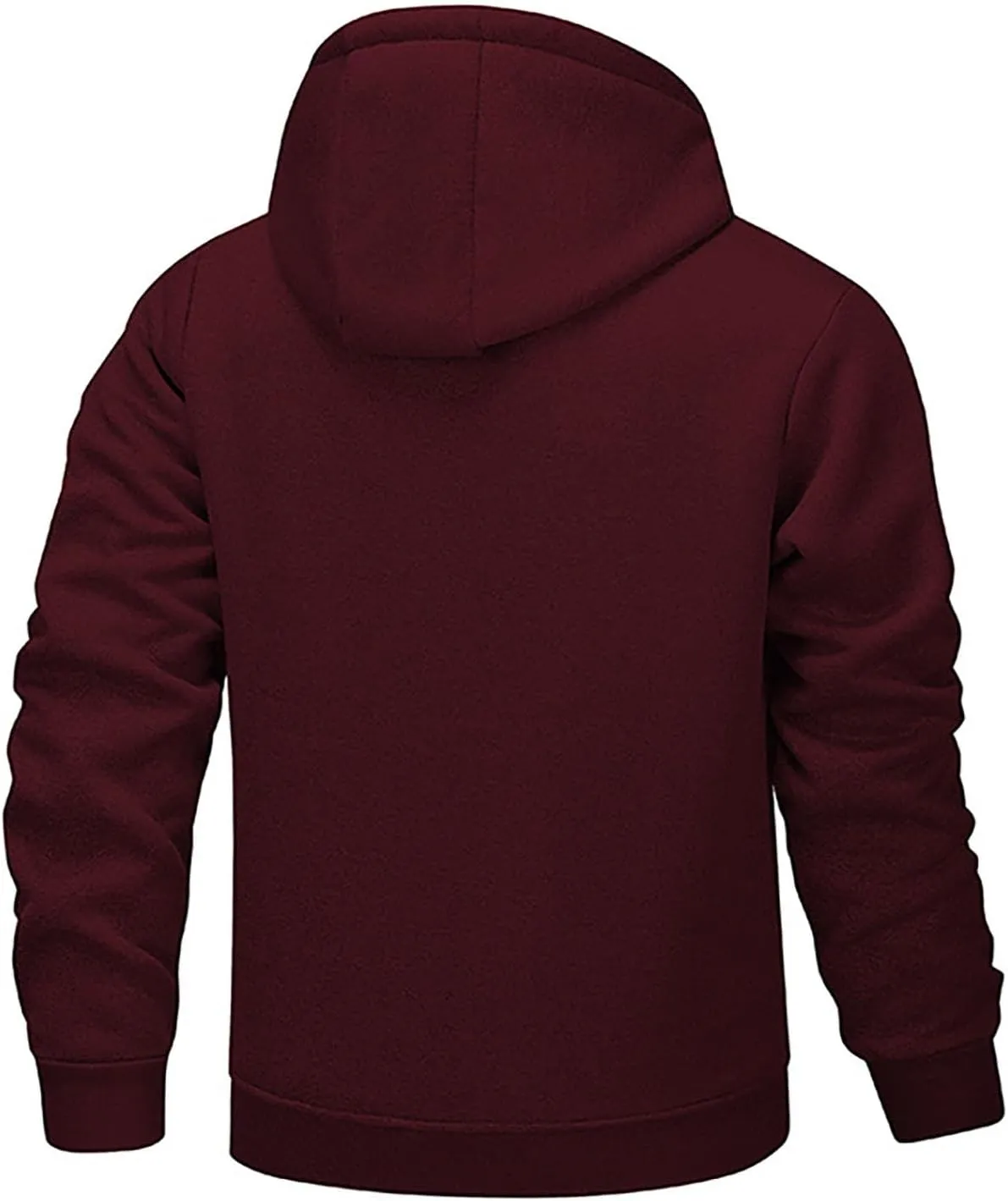 Men's Zip Up Fleece Hoodies Sherpa Lined Heavyweight Sweatshirt Winter Thermal Jacket Casual Windproof Warm Hoodie