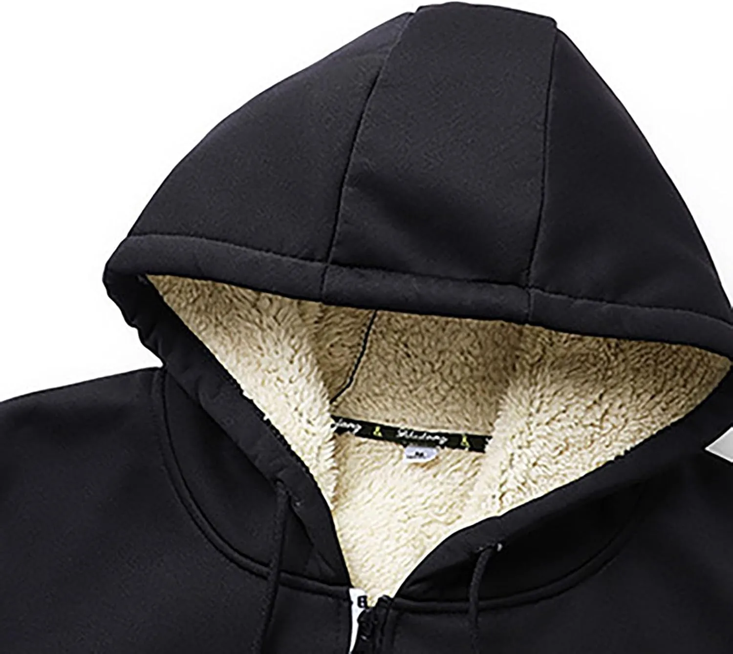 Men's Zip Up Fleece Hoodies Sherpa Lined Heavyweight Sweatshirt Winter Thermal Jacket Casual Windproof Warm Hoodie