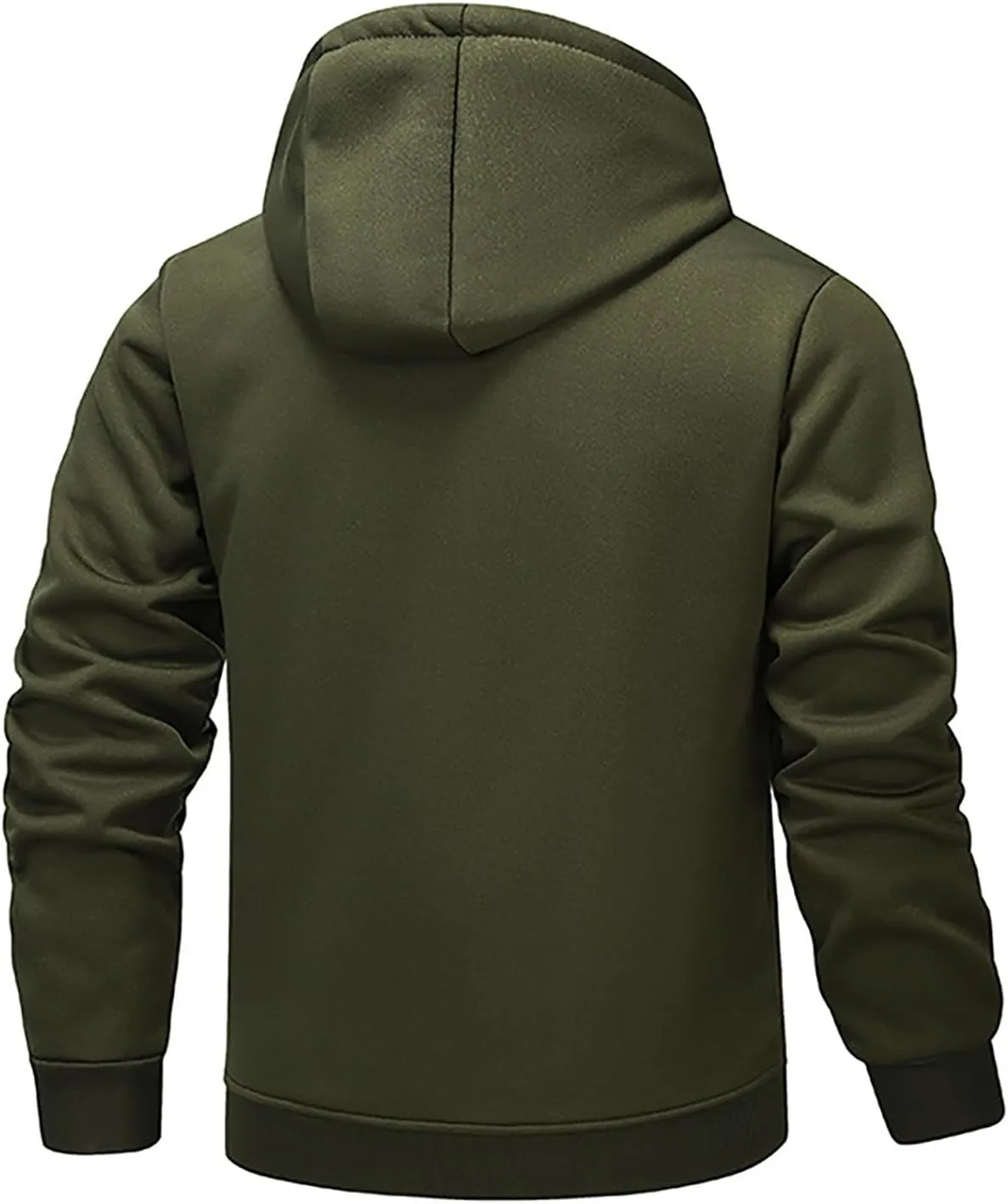 Men's Zip Up Fleece Hoodies Sherpa Lined Heavyweight Sweatshirt Winter Thermal Jacket Casual Windproof Warm Hoodie