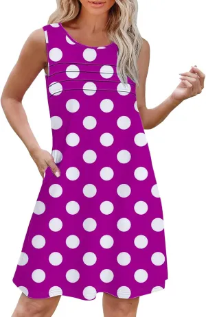 Midi Summer Dresses for Women Womens with Pockets Summer Casual Tank Dress Sleeveless Midi Beach Dress Linen Dress