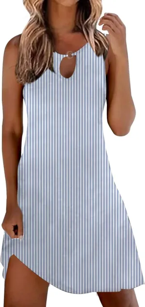 Midi Tank Dresses with Pockets Sun Dresses for Women 2025 Vacation Beach Casual Summer Sundresses Sleeveless Tank