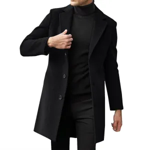 MIDOO Fleece Jacket Men Quarter Zip Men Autumn Winter Casual Solid Hooded Neck Long Sleeve Pocket Sweatshirt Zipper Coat