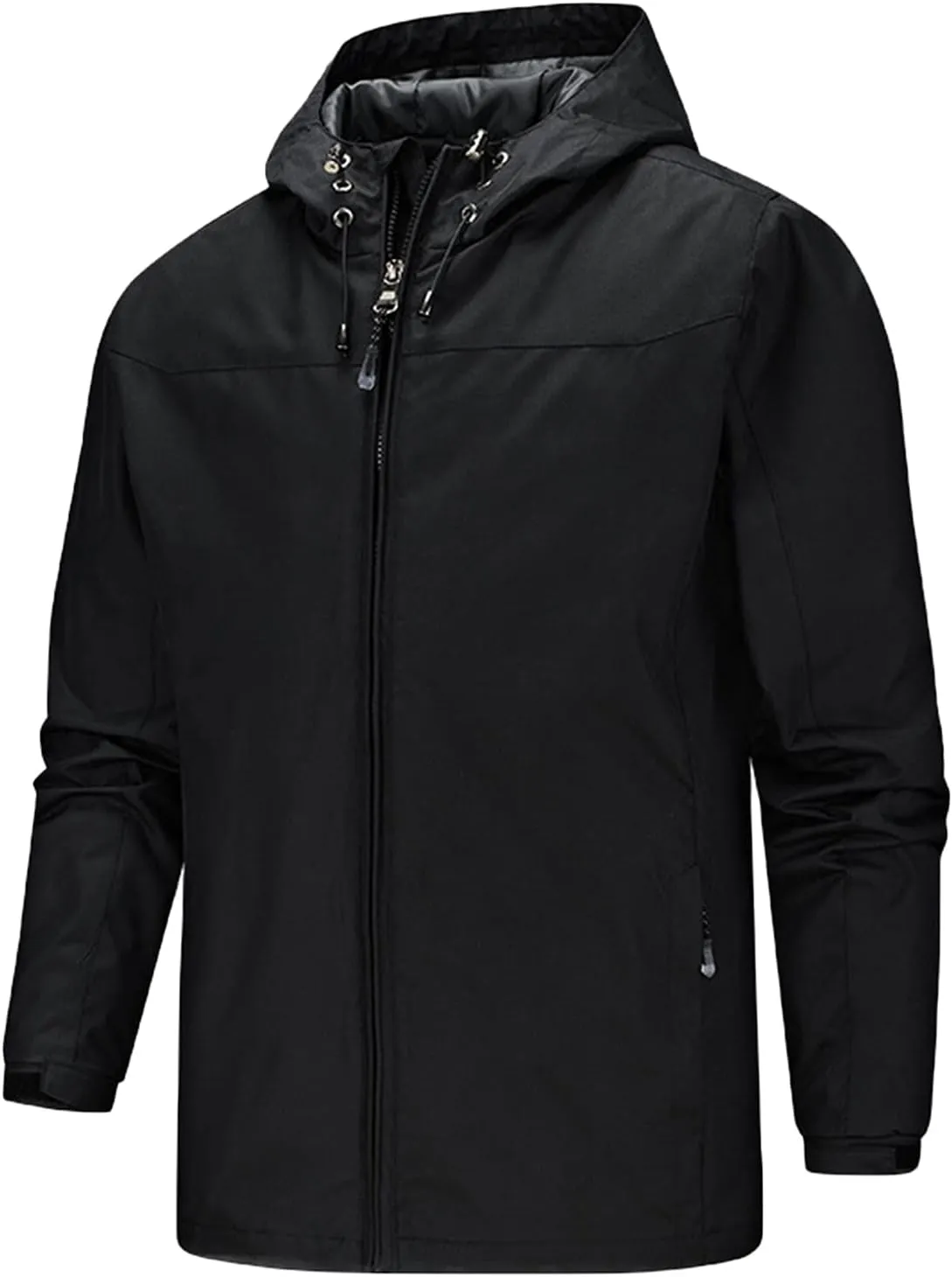 MIDOO Mens Jackets Casual Stylish Casual Hooded Long Sleeve Zipper Thin Lightweight Coat Jacket Hiking Outdoor Windbreaker