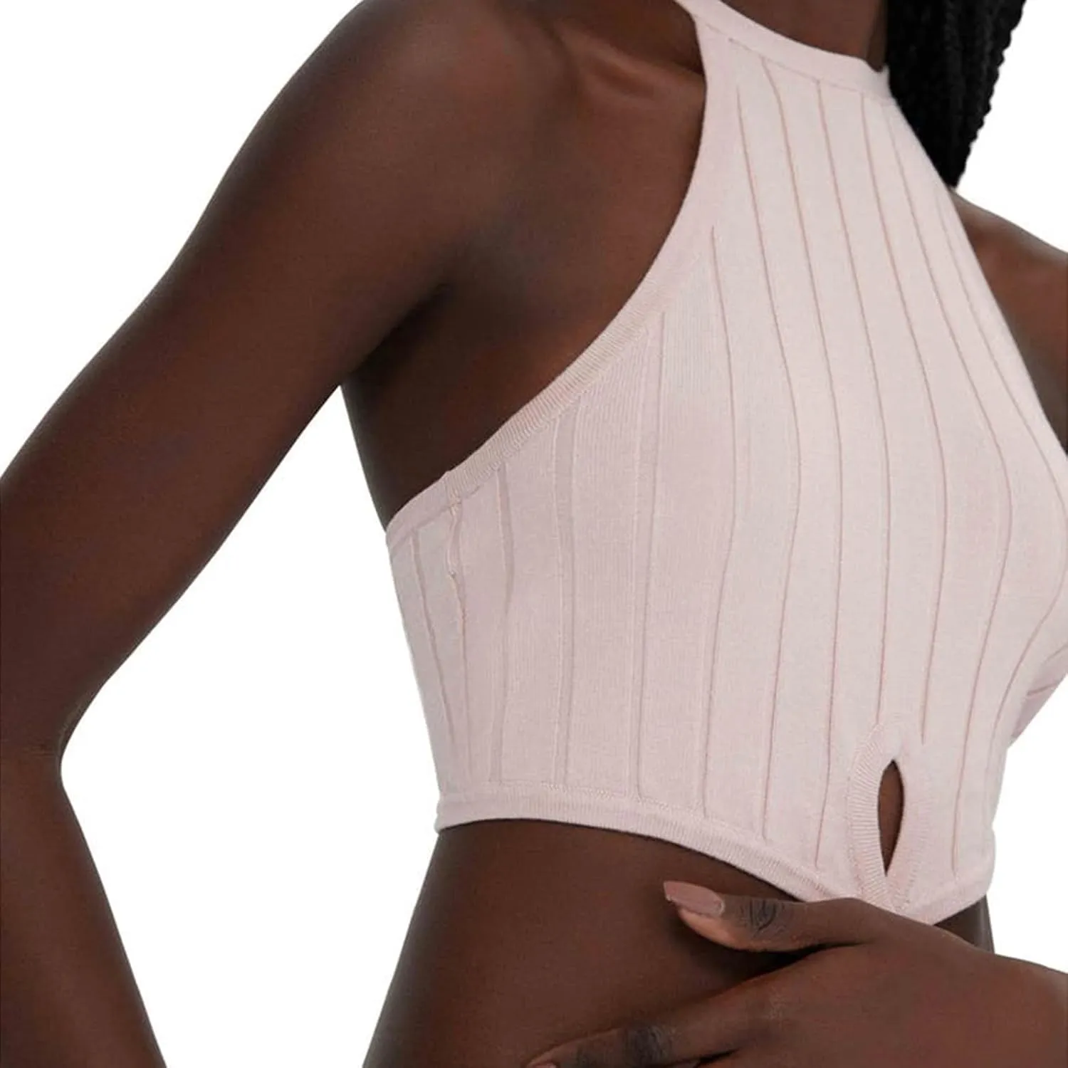 Miqil Women's Sexy Hollow Out Knitted Maxi Dress Y2k Sleeveless Bodycon Off Shoulder Tube Dress Elegant Evening Long Dress