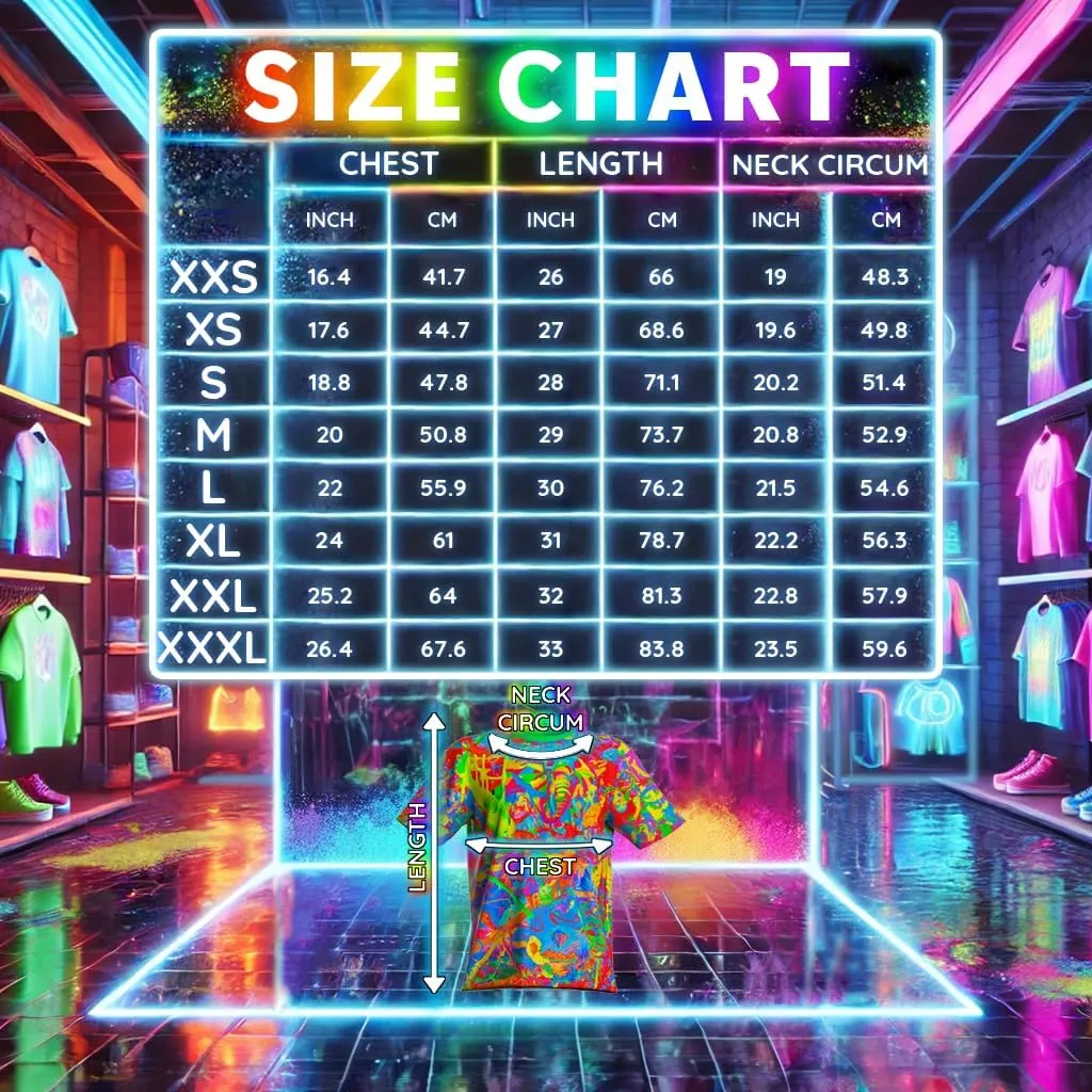 Neon UV Glow Blacklight Designed Handmade Art Shirt Printed Short Sleeve Sport Workout Exercise Boy Guy Unisex Men T-Shirt