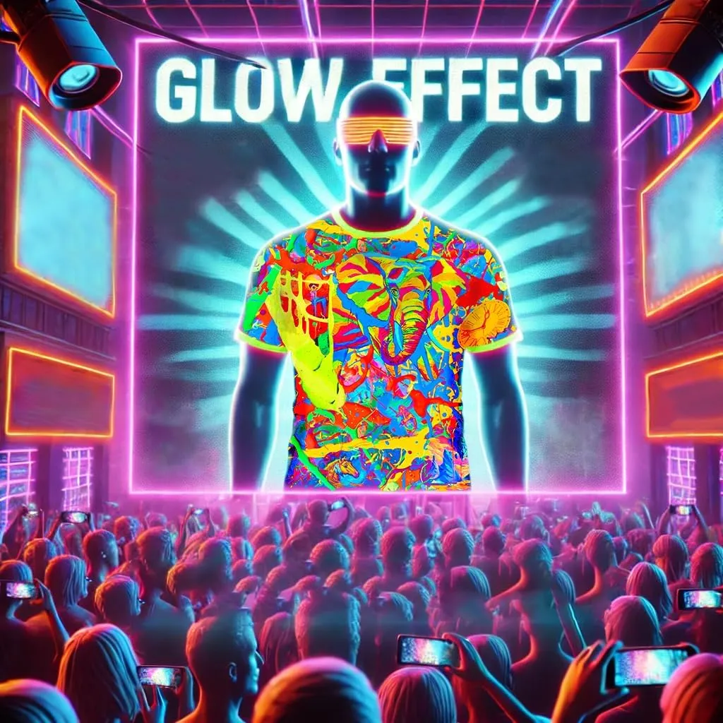 Neon UV Glow Blacklight Designed Handmade Art Shirt Printed Short Sleeve Sport Workout Exercise Boy Guy Unisex Men T-Shirt