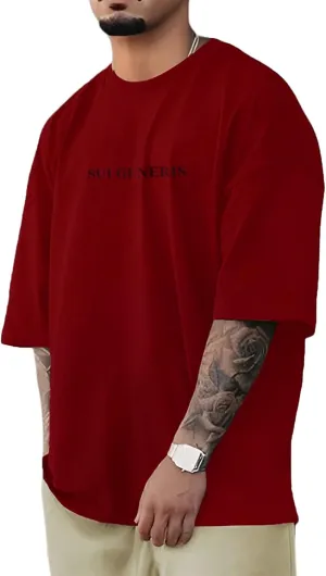 Opomelo Men's Fashion Athletic T-Shirt Oversized Workout Short Sleeve Shirt Casual Crew Neck Cotton Tee
