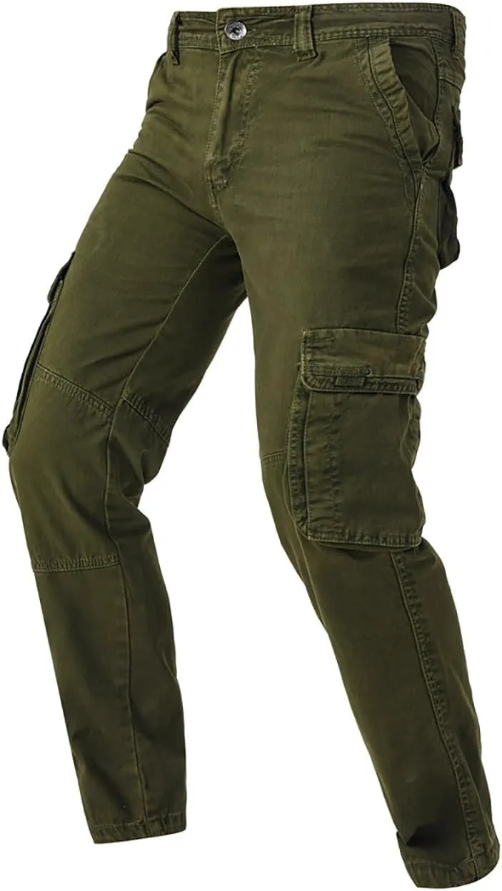 Outwear PantMens Casual Cargo Pants Elastic Waist Dress Pants Lightweight Outdoor Trousers Loose Fit Pants with Multi PocketsBlack Chino