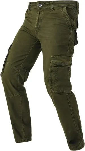 Outwear PantMens Casual Cargo Pants Elastic Waist Dress Pants Lightweight Outdoor Trousers Loose Fit Pants with Multi PocketsBlack Chino