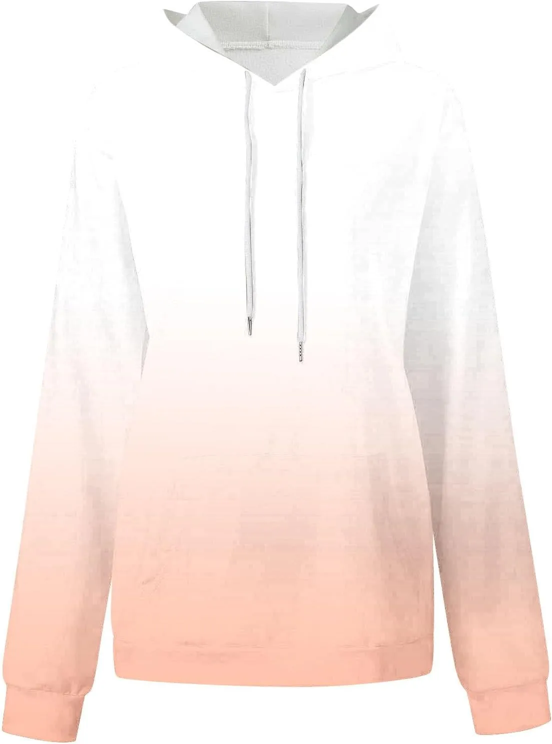 Oversized Sweatshirt For Women Tie Dye Crewneck Drawstring Pullover Hoodie Long Sleeve Gradient Color Block Tops