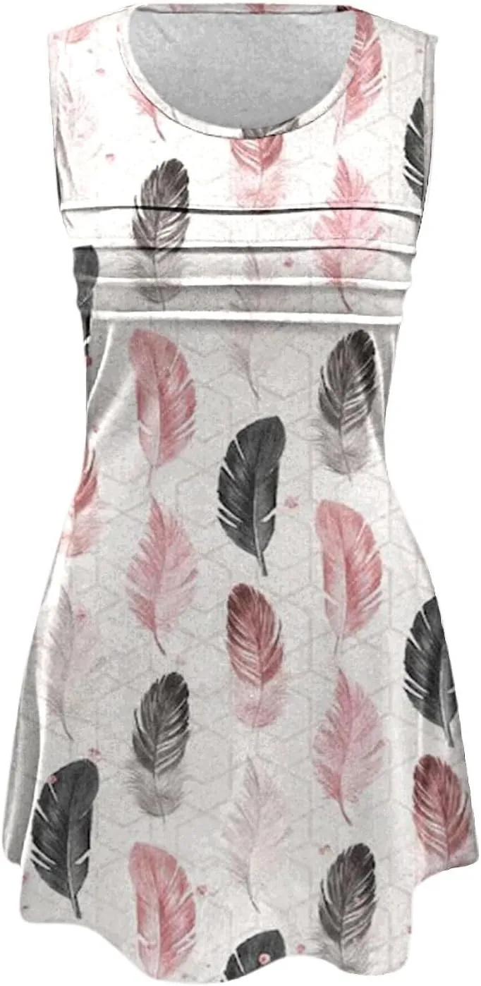 Plus Size Floral Dress Womens with Pockets Summer Casual Tank Dress Sleeveless Midi Beach Dress Cotton Dress Midi