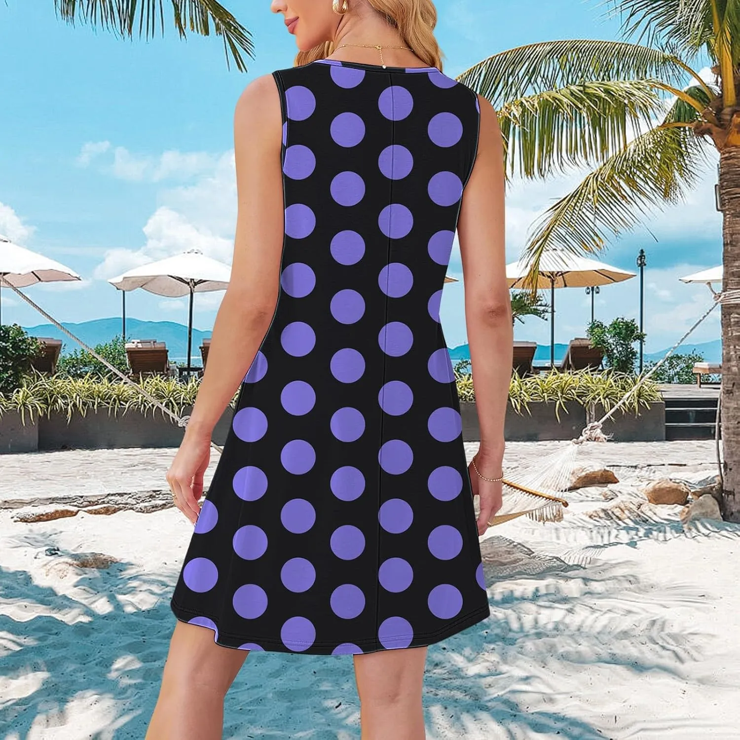 Plus Size Floral Dress Womens with Pockets Summer Casual Tank Dress Sleeveless Midi Beach Dress Cotton Dress Midi