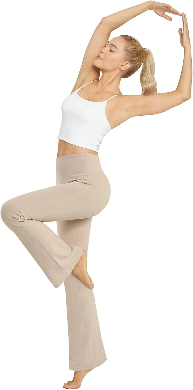 Promover Bootcut Yoga Pants for Women High Waist Dress Pants Flare Leggings 29" 31" 33" Workout Pant for Casual Work