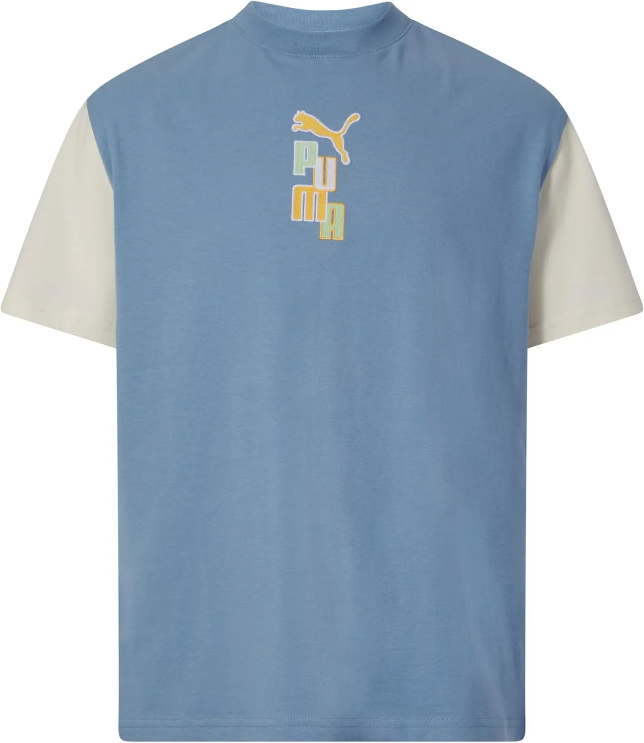 PUMA Boys' Short Sleeve Cotton Graphic T-Shirt, Crewneck