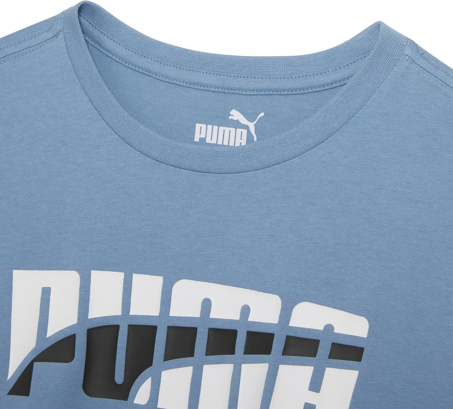 PUMA Boys' Short Sleeve Cotton Graphic T-Shirt, Crewneck