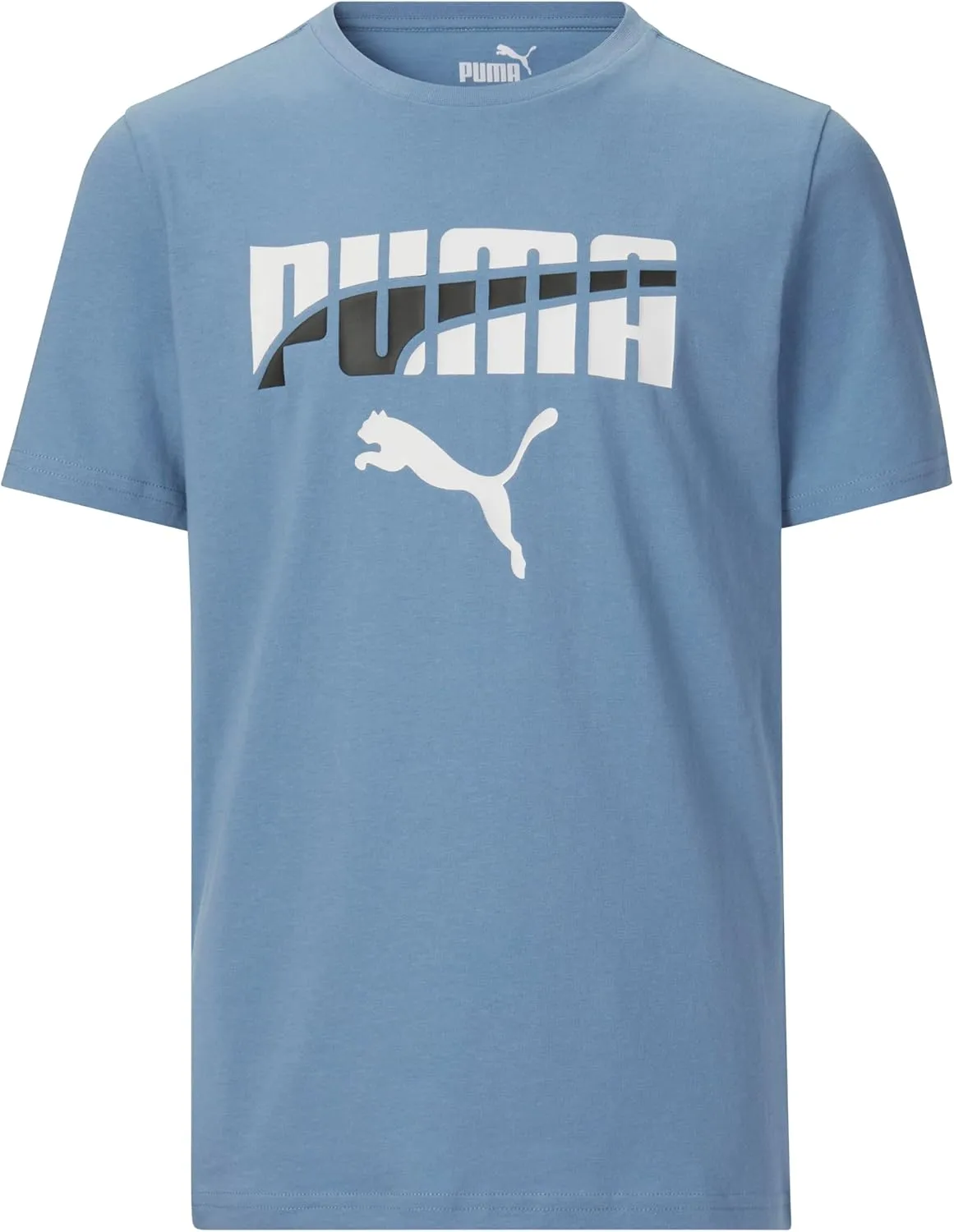 PUMA Boys' Short Sleeve Cotton Graphic T-Shirt, Crewneck