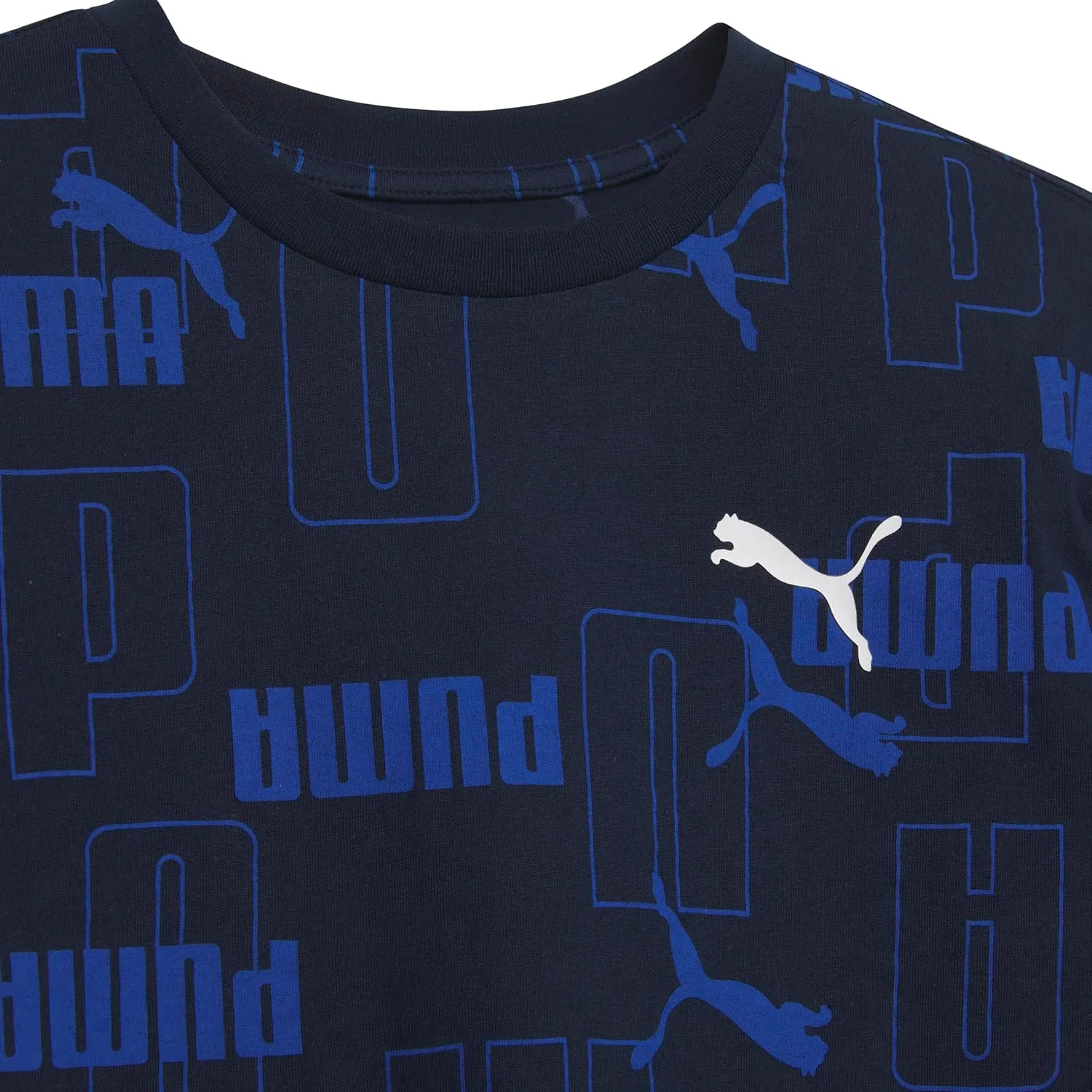 PUMA Boys' Short Sleeve Cotton Graphic T-Shirt, Crewneck