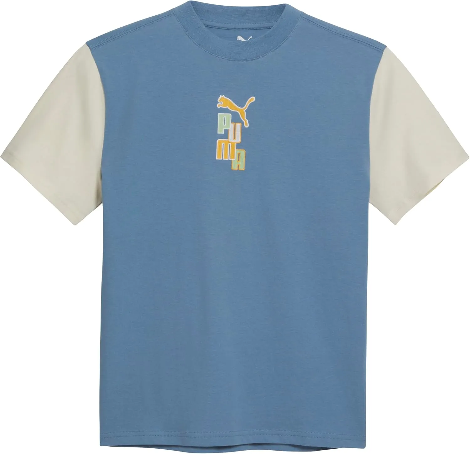 PUMA Boys' Short Sleeve Cotton Graphic T-Shirt, Crewneck