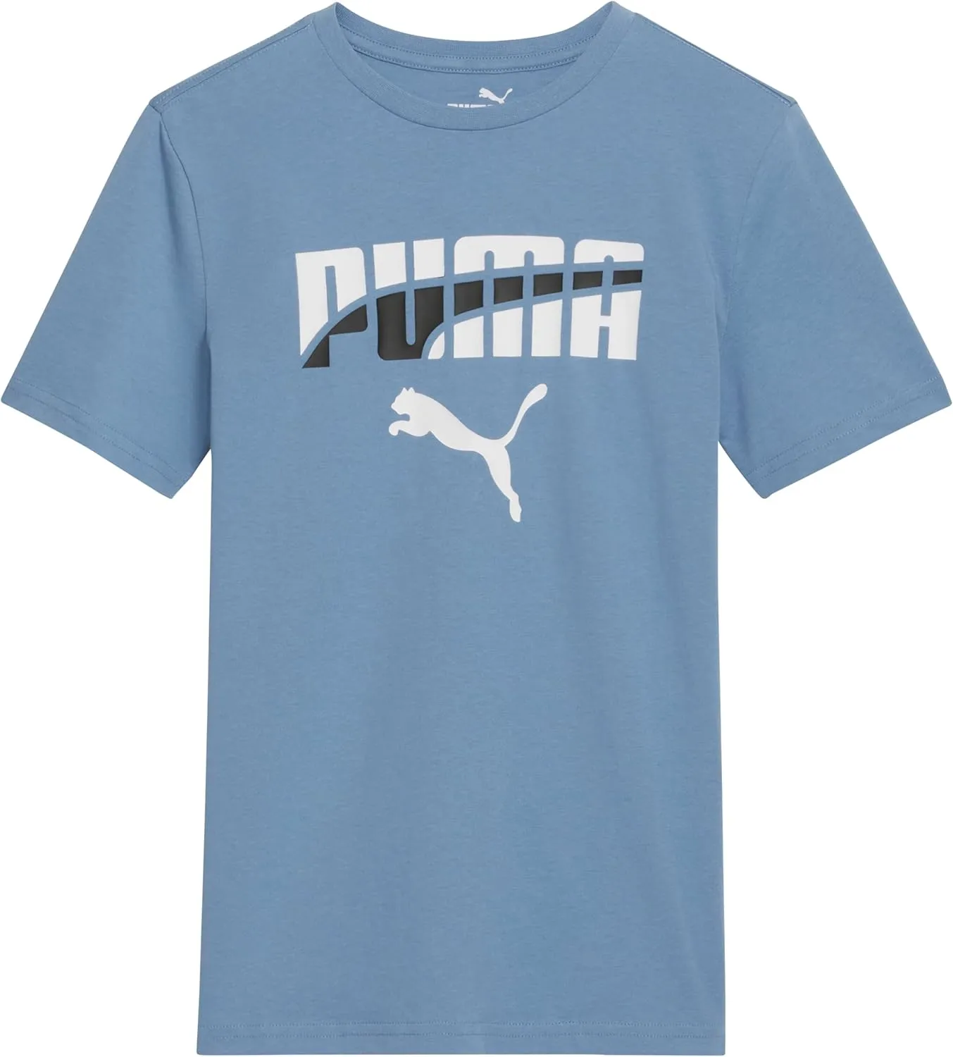 PUMA Boys' Short Sleeve Cotton Graphic T-Shirt, Crewneck