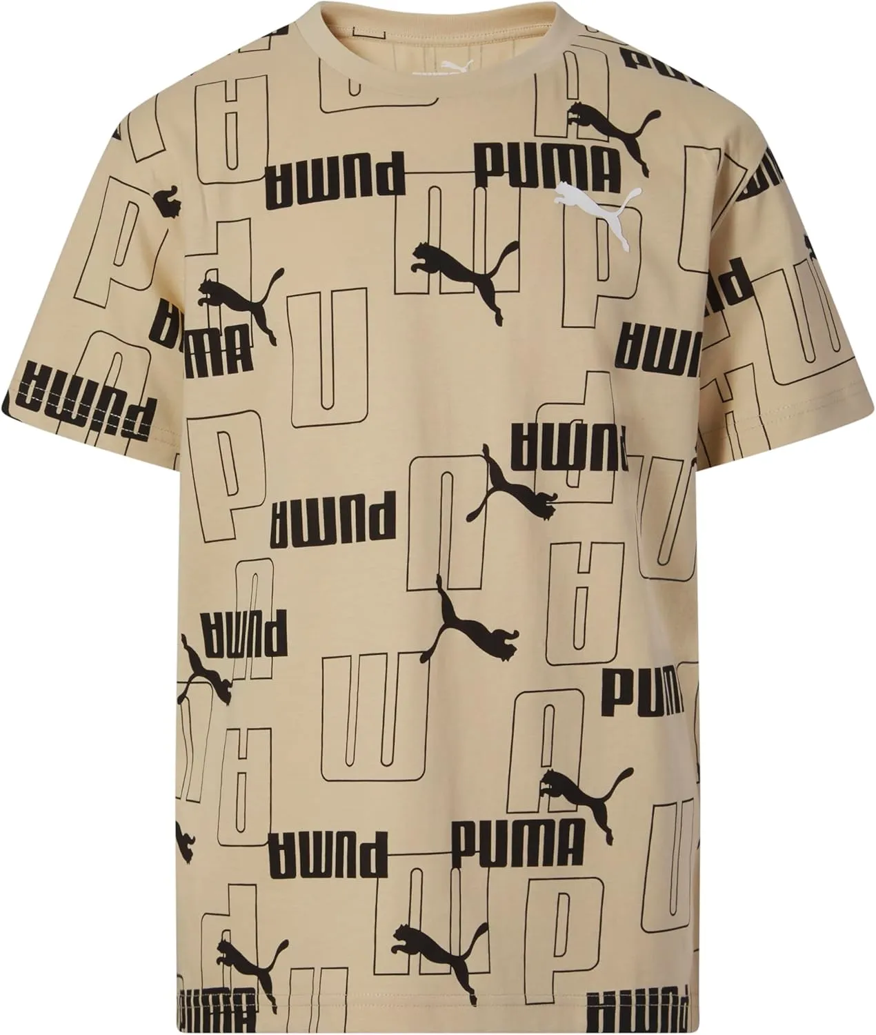 PUMA Boys' Short Sleeve Cotton Graphic T-Shirt, Crewneck
