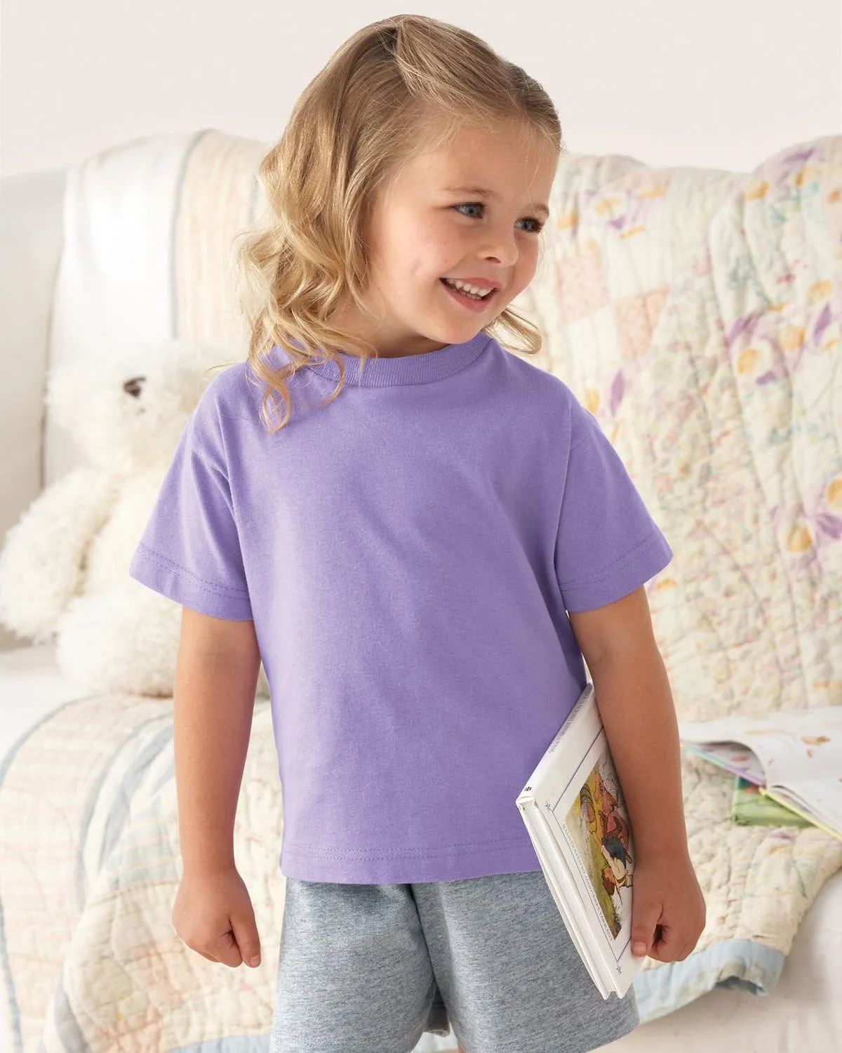 RABBIT SKINS Toddler Cotton Crewneck Short-Sleeve T-Shirt