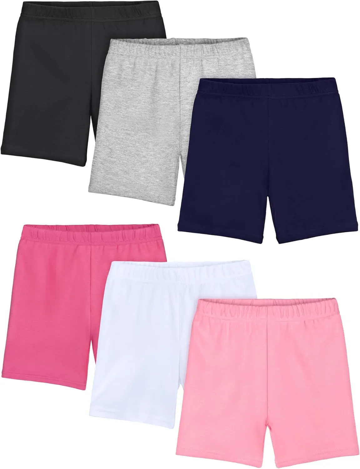 Resinta 6 Pack Girls Cotton Bike Shorts Summer Dance Running Shorts Athletic Cartwheel Shorts Safety Shorts for Under Dresses