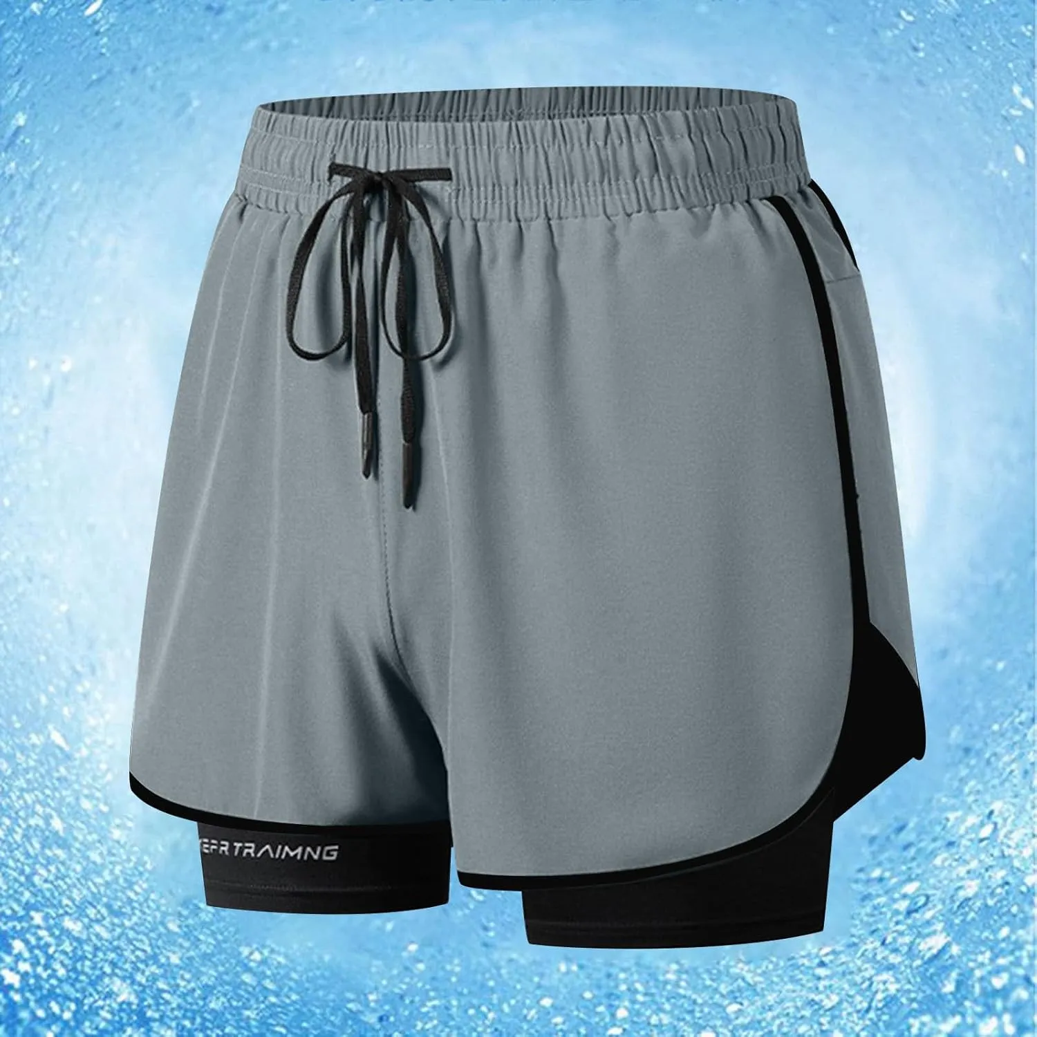 Running Basketball Hiking Shorts Breathable Quick-Dry Shorts with Compression Linen Elastic Drawstring Waist Pants