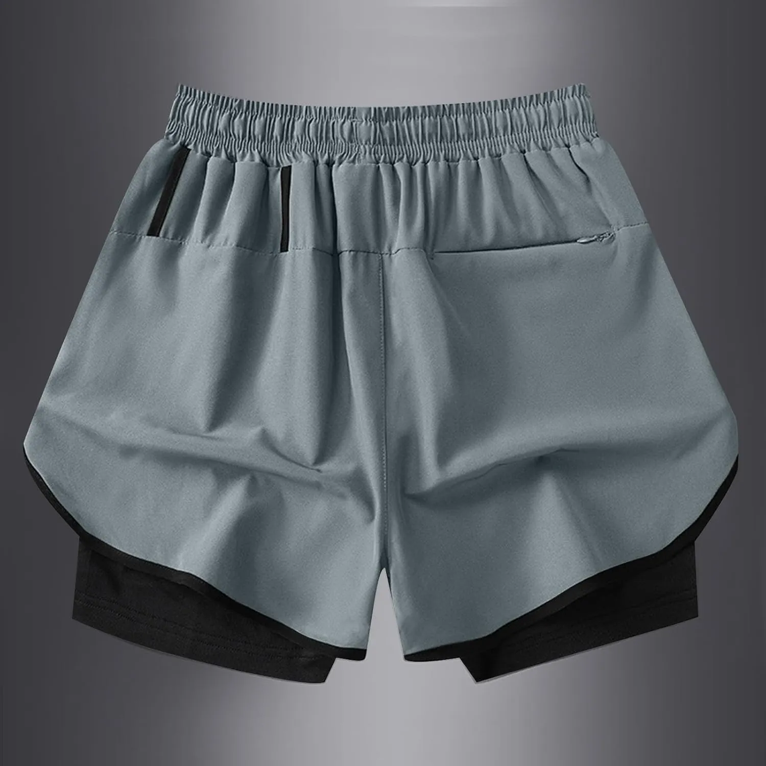 Running Basketball Hiking Shorts Breathable Quick-Dry Shorts with Compression Linen Elastic Drawstring Waist Pants