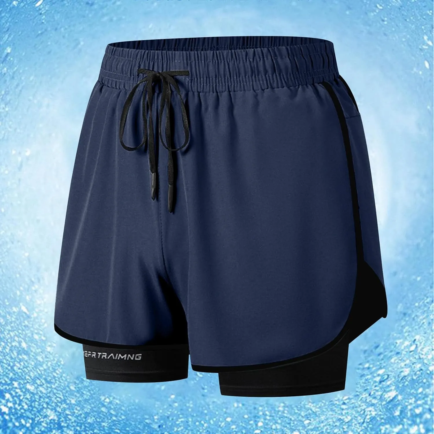 Running Basketball Hiking Shorts Breathable Quick-Dry Shorts with Compression Linen Elastic Drawstring Waist Pants