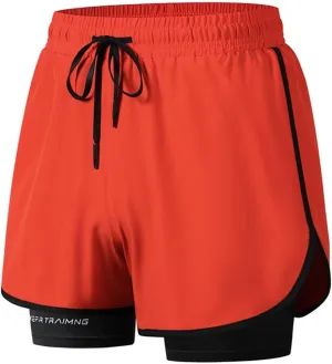 Running Basketball Hiking Shorts Breathable Quick-Dry Shorts with Compression Linen Elastic Drawstring Waist Pants