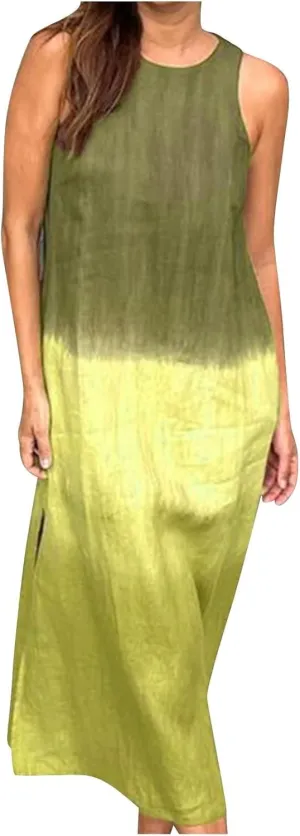 Summer Beach Dress Strapless Long Dress for Women Long Summer Dress Shift Maxi Dress Flowy Loose Vacation Dresses