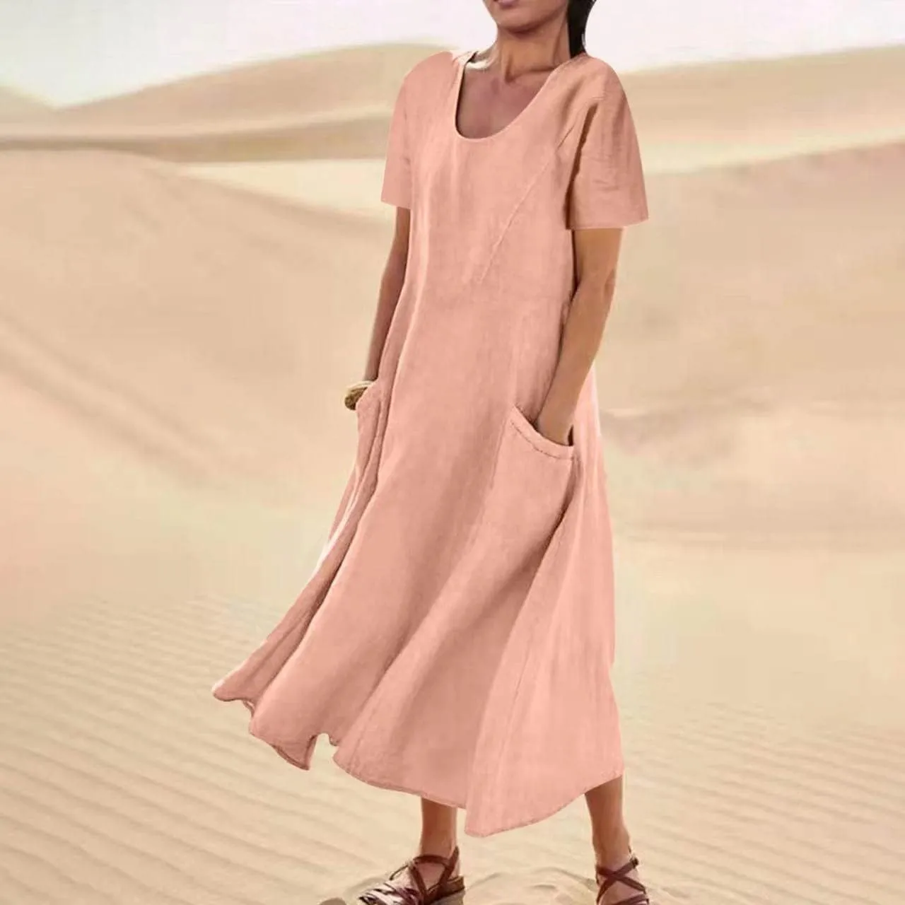 Summer Beach Dress Strapless Long Dresses for Women Long Summer Dress Shift Maxi Dress Flowy Loose Vacation Dress