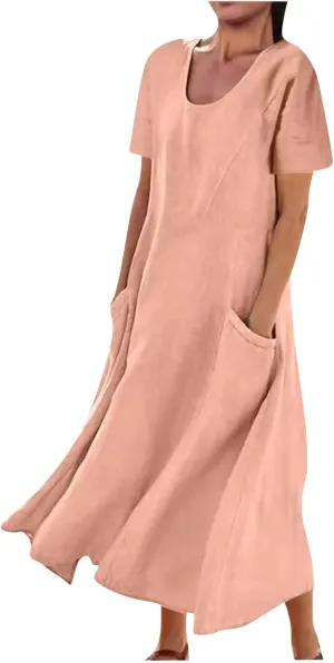 Summer Beach Dress Strapless Long Dresses for Women Long Summer Dress Shift Maxi Dress Flowy Loose Vacation Dress