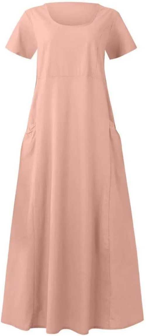 Summer Beach Dress Strapless Long Dresses for Women Long Summer Dress Shift Maxi Dress Flowy Loose Vacation Dress