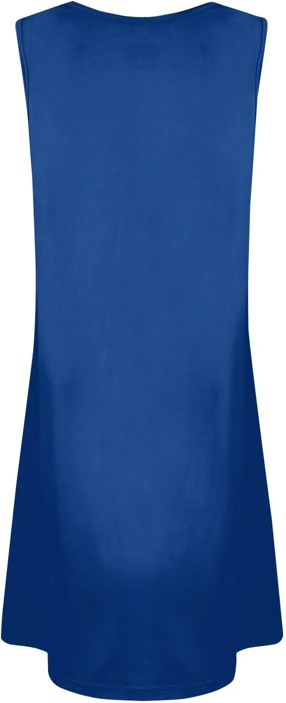 Summer Dresses for Women 2025 Loose Tank Dress Printed V Neck Beach Vacation Dress Sleeveless Sundress with Pockets