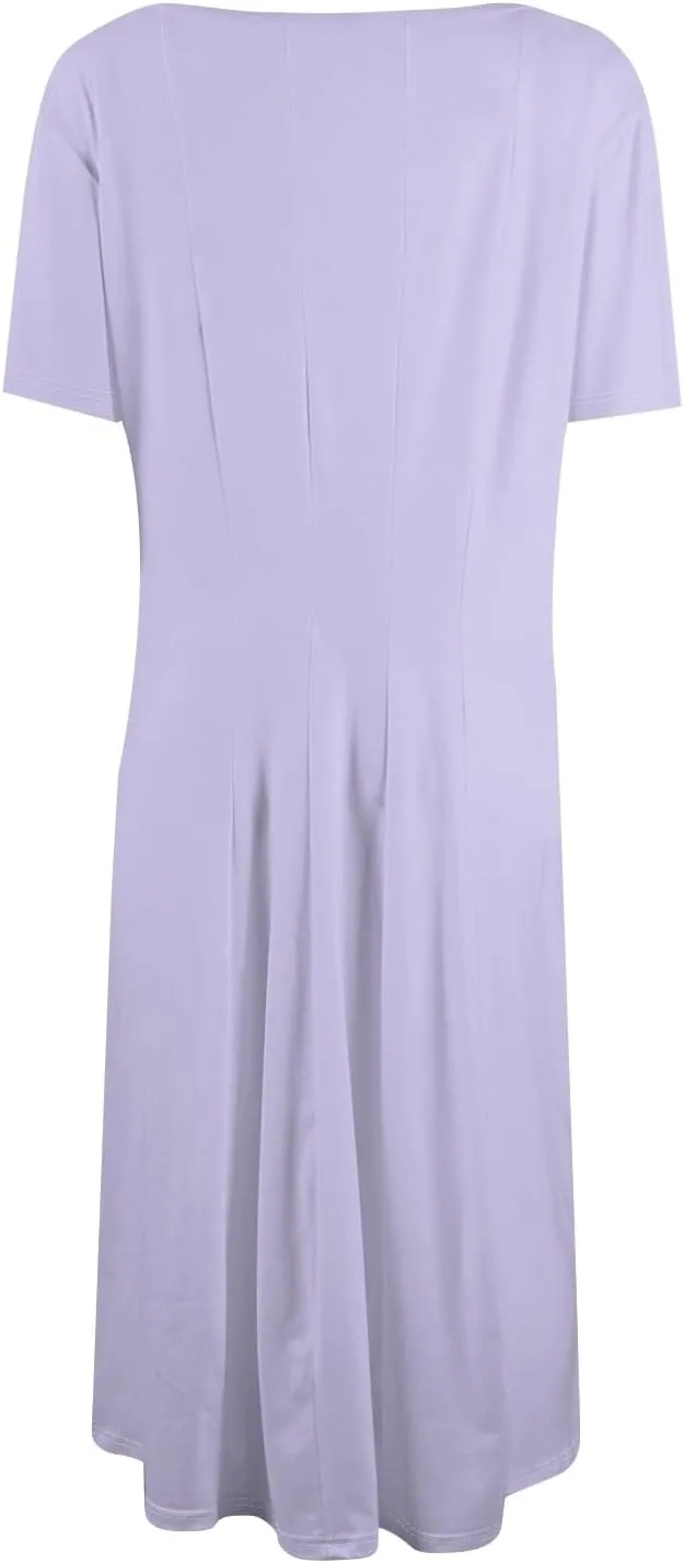 Summer Dresses for Women 2025 Short Sleeve Dresses Empire Waist Wrap Dress Business Boho Dress Midi with Pocket