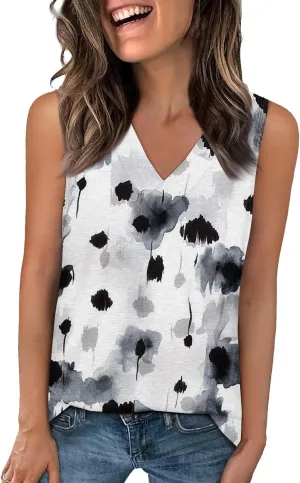Tank Tops for Women 2025 Tie Dye Casual Flowy Basic Shirts Oversized Sleeveless Loose Fit Summer Blouses Resort Wear