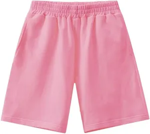 T.H.L.S Kids Boys Girls Cotton Shorts for Summer Casual Athletic Running Jogger with Side Pockets